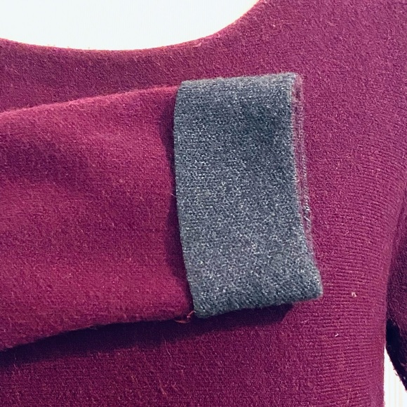 Nanette Lepore Plum Wool Plend Pullover Sweater Tunic Zip Sides Womens Sz M - Picture 7 of 9